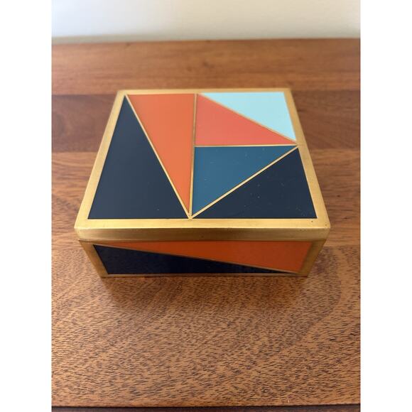 West Elm 5" Brass Edge Design Box - Picture 5 of 9